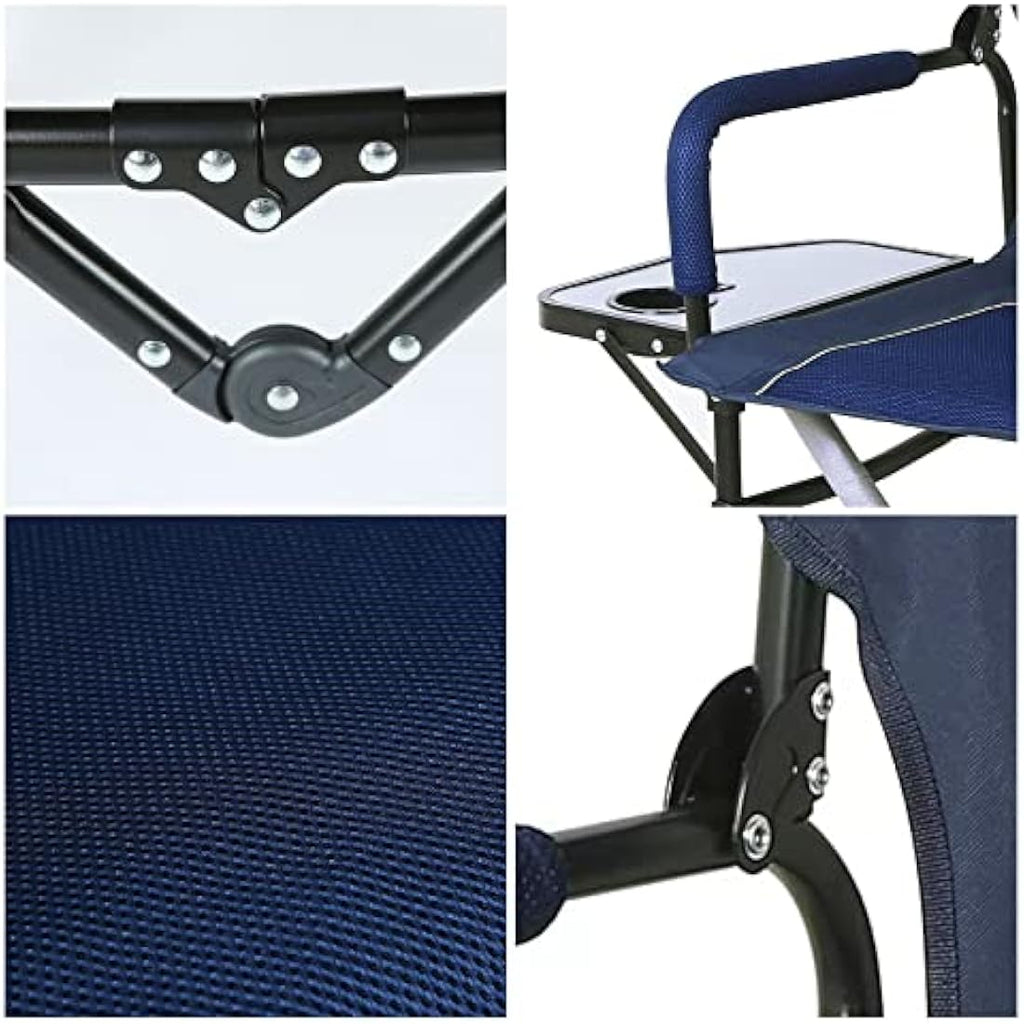 ROCK CLOUD Folding Camping Chair with Side Table – Heavy Duty Steel
