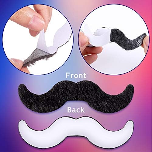 48 Pack Self Adhesive Fake Moustache Set for Costumes