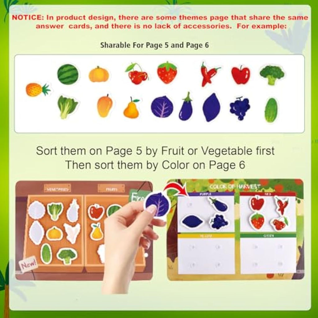 ASTARON Montessori Busy Book – Farm Theme Toddler Learning Activity Toy