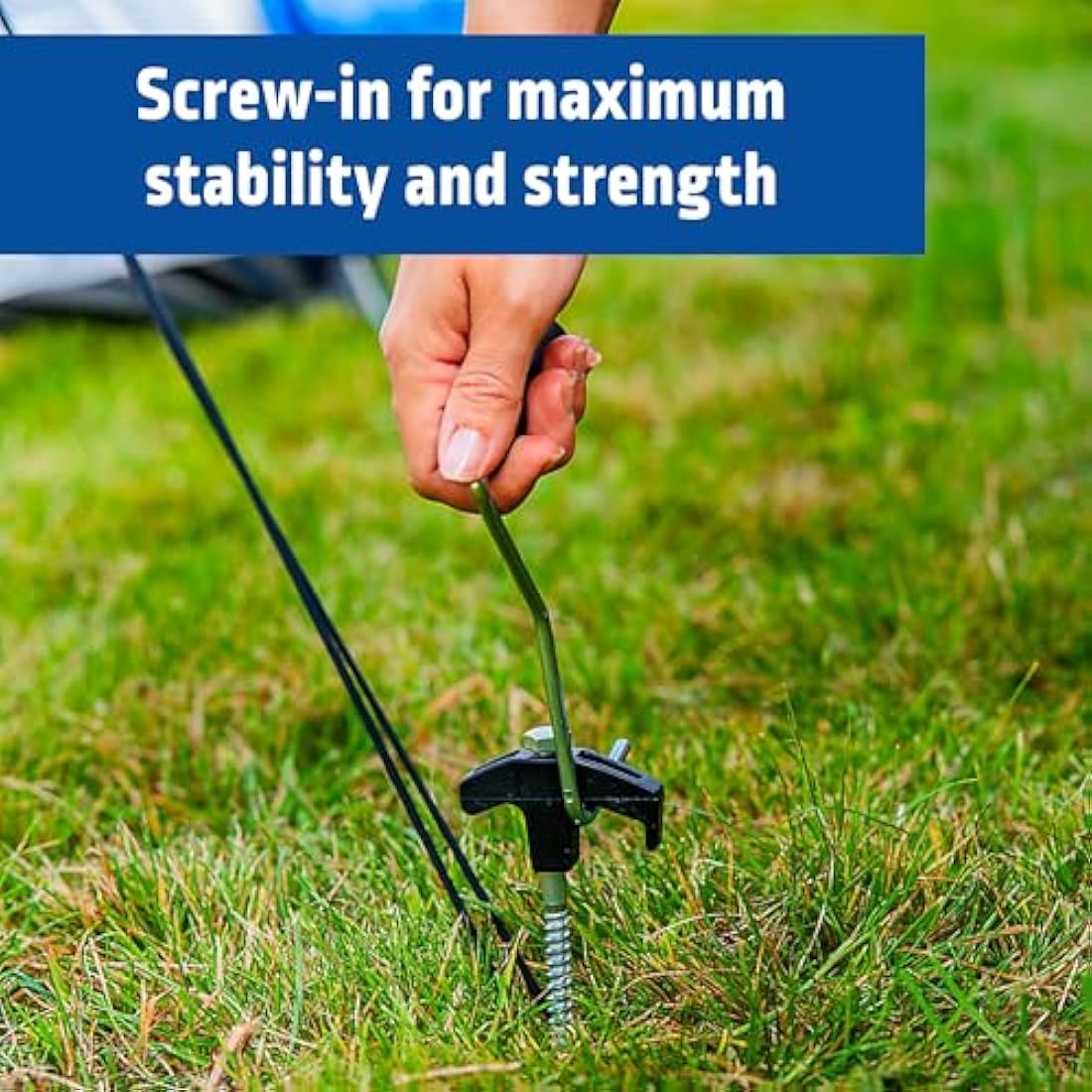 Blue Diamond Heavy Duty Screw Tent Pegs – 20cm Galvanized Steel 20 Pack
