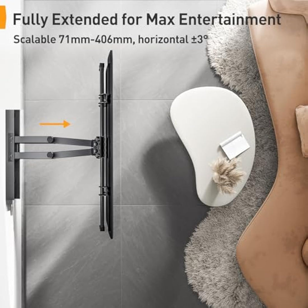 Perlegear Full Motion TV Wall Mount | Swivel & Tilt for 37-84 Inch TVs