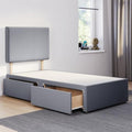 ComfoRest 3FT Single Divan Bed with 2 Drawers | Grey Plush Storage Base