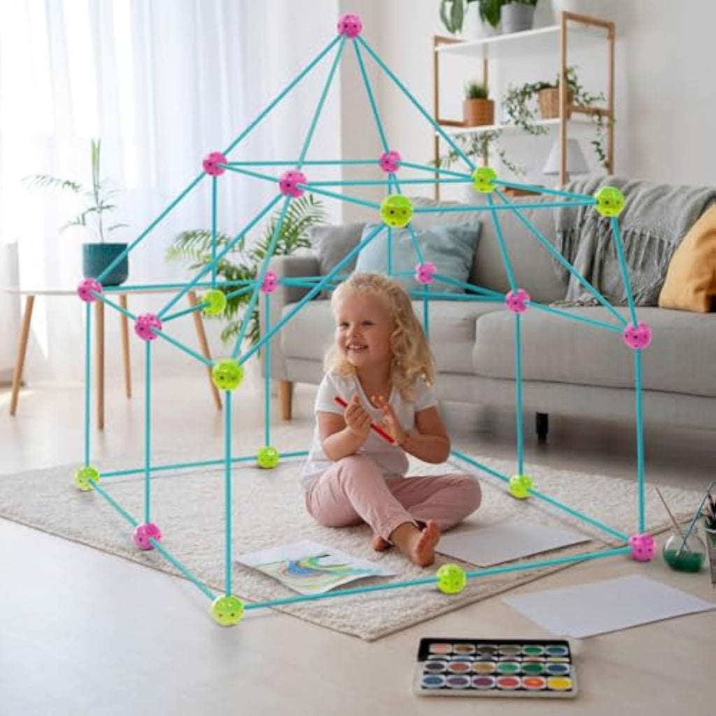 Fort Building Kit for Kids – 70 Piece STEM Construction Toy