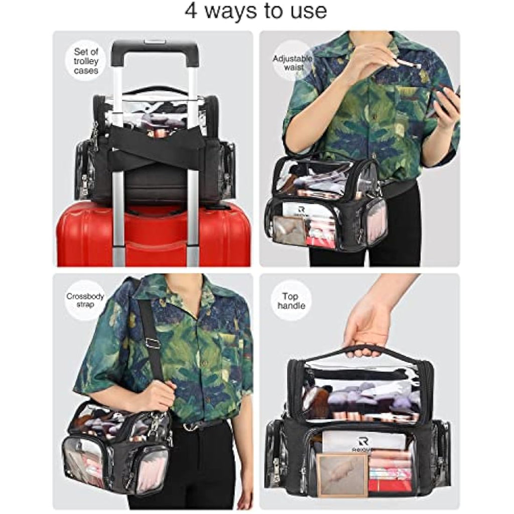 Relavel Professional Makeup Brush Case | Clear Waterproof Travel Organizer