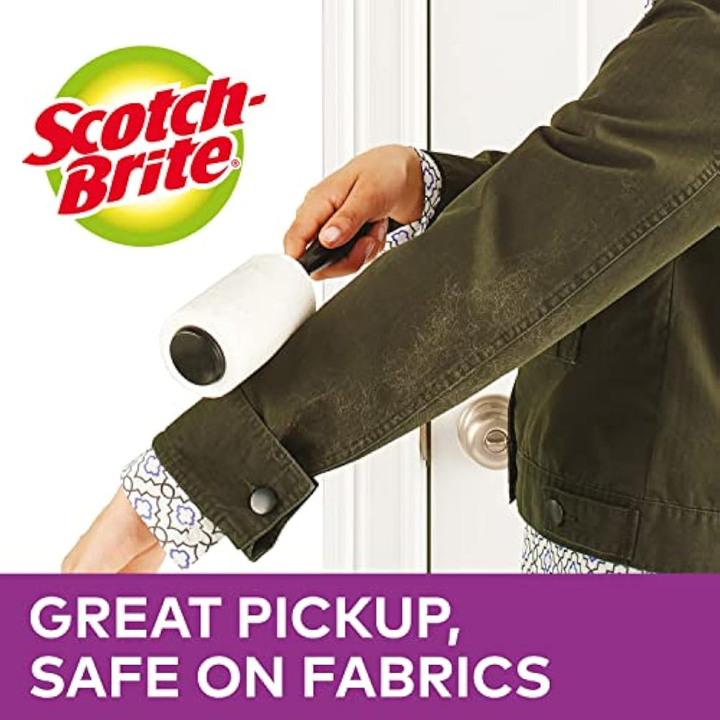 Scotch-Brite Pet Extra Sticky Lint Roller Refill | 48 Sheets, Black