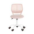 FurnitureR Swivel Kitchen Chair – Padded Ergonomic Rolling Seat, Pink