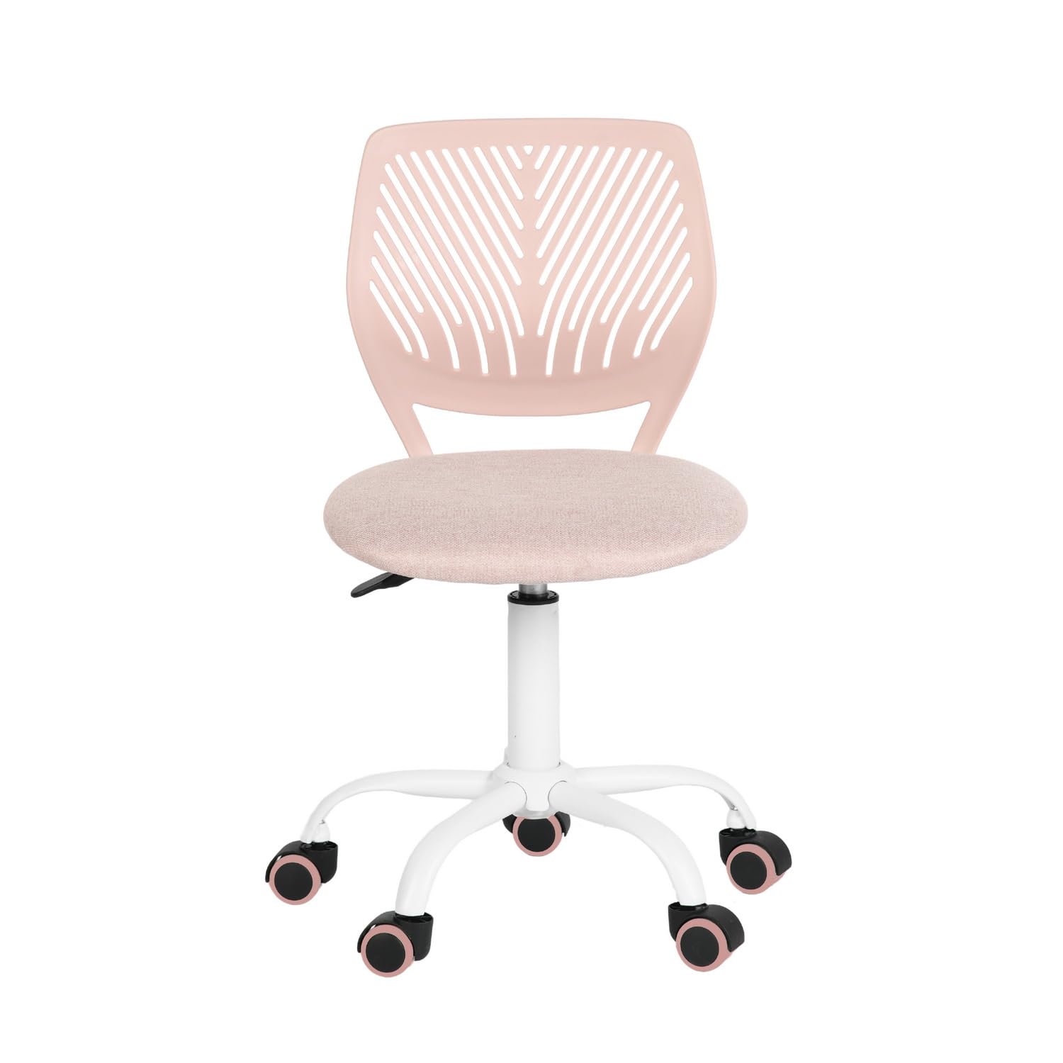 FurnitureR Swivel Kitchen Chair – Padded Ergonomic Rolling Seat, Pink