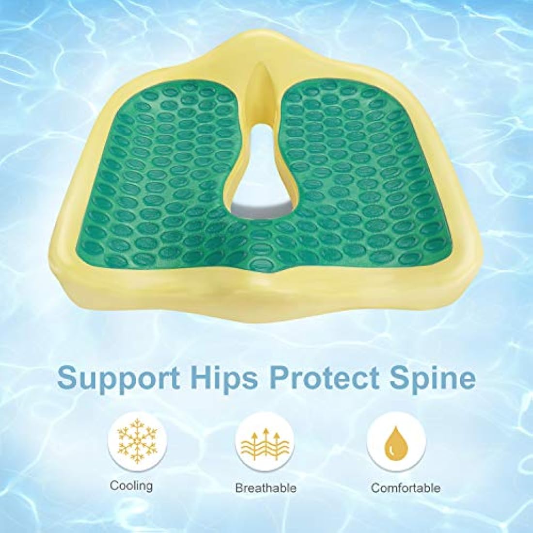 Feagar Orthopedic Gel Seat Cushion – Memory Foam for Tailbone & Sciatica