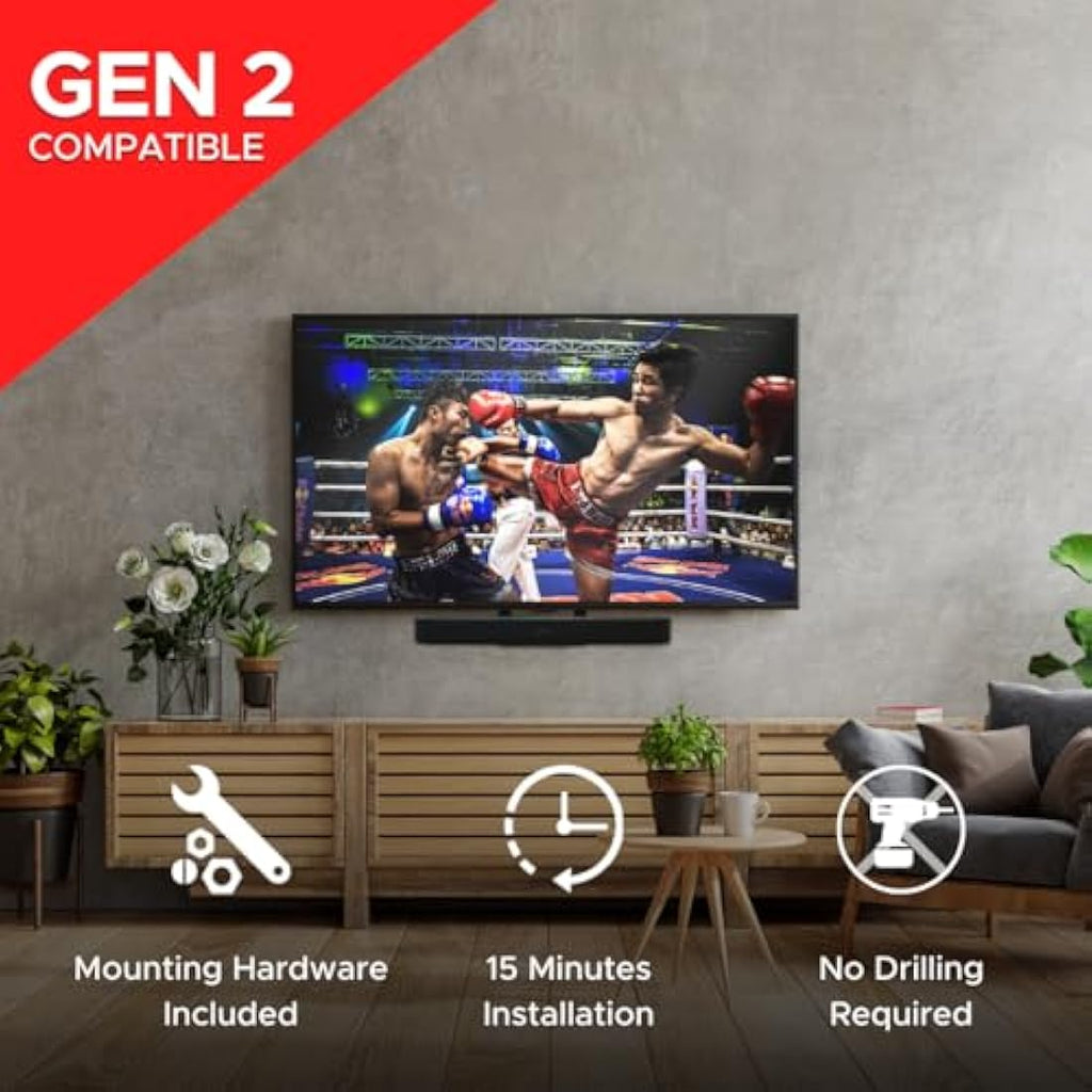 Soundbass TV Mount for Sonos Beam Gen 1 & 2 | VESA Bracket, Black