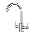 Funime Dual Lever Kitchen Sink Mixer Tap | 360 Swivel Chrome Faucet