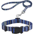 Bohemian Floral Dog Collar and Lead Set - Adjustable Large