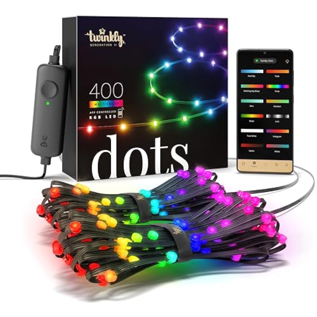 Twinkly Dots 400 RGB LED Strip – 20m Smart App-Controlled Lights