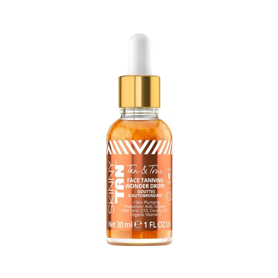 Skinny Tan Face Tanning Wonder Drops – Hyaluronic Acid Serum, 1 oz