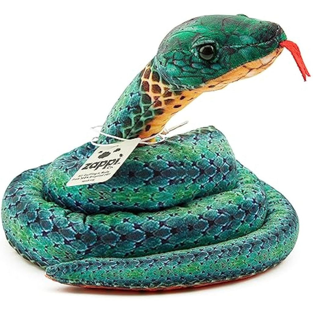 Zappi Co Plush Snake Toy | 180cm Realistic Green Ring Stuffed Animal