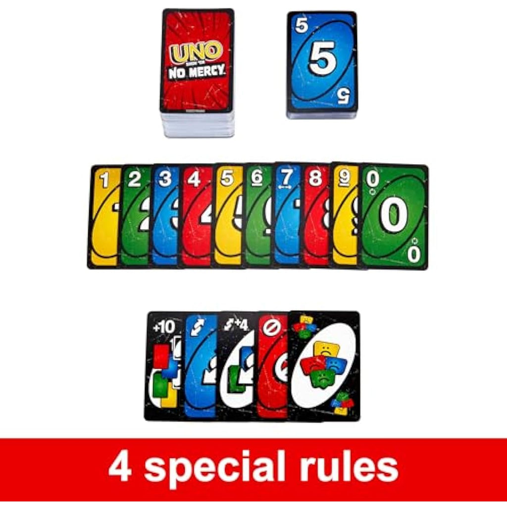 Mattel UNO Show 'em No Mercy Card Game - Brutal Edition with 56 Extra Cards