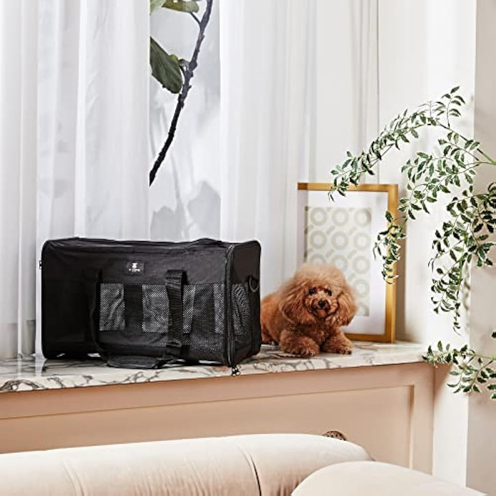 X-ZONE PET Airline Approved Soft-Sided Pet Travel Carrier | Large Black