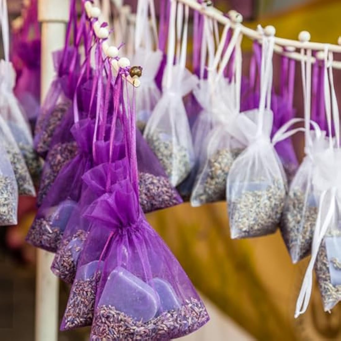 G2PLUS Purple Organza Gift Bags – 100 PCS Large Mesh Jewelry Pouches