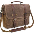 Mens 15.6 Laptop Messenger Bag – Waterproof Canvas Satchel