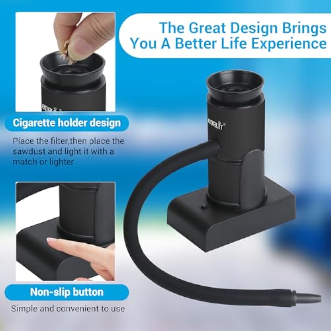 BORUiT Portable Food Smoking Gun | Wood Smoke Infuser for Cocktails & Meat