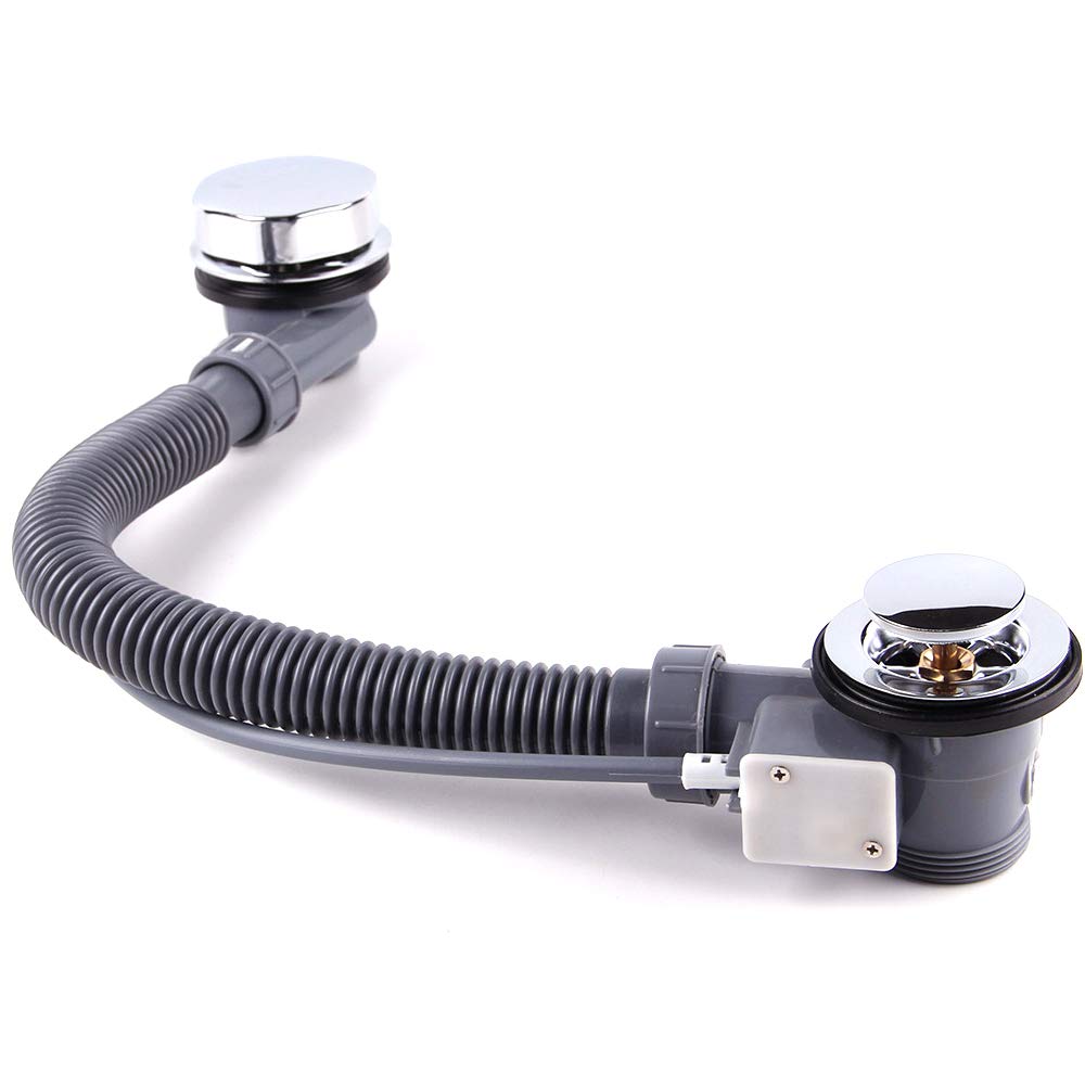 Chrome Pop Up Bath Waste with Overflow - 560mm Drain