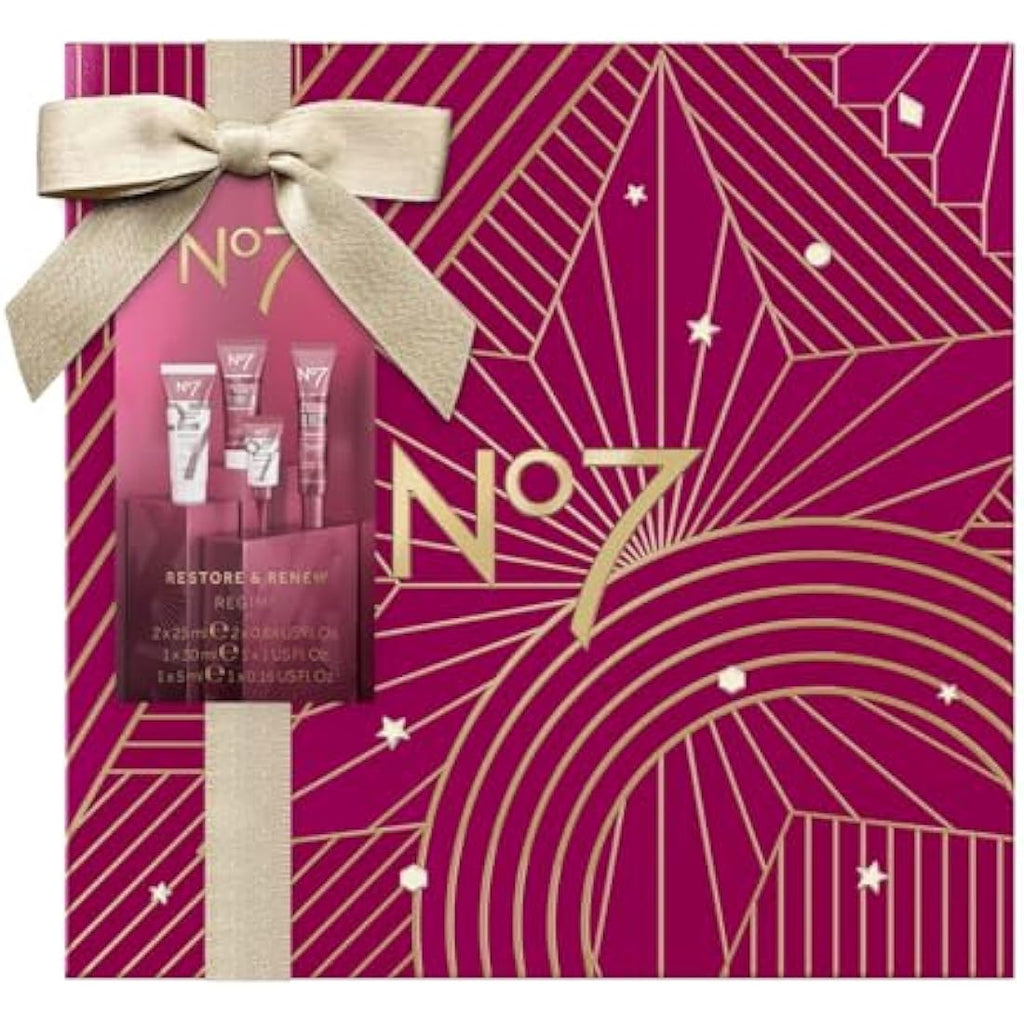No7 Restore & Renew Skincare Gift Set – 4-Piece Anti-Aging Collection