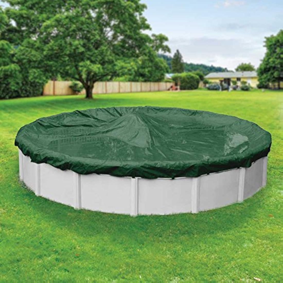 Pool Mate Extra Heavy-Duty Green Winter Pool Cover for 21 ft Pools