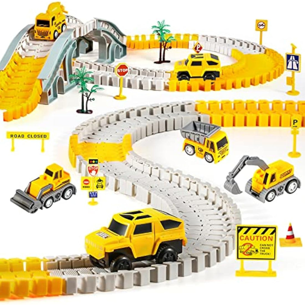 Construction Race Track Set – 260 Piece Flexible DIY Toy Kit