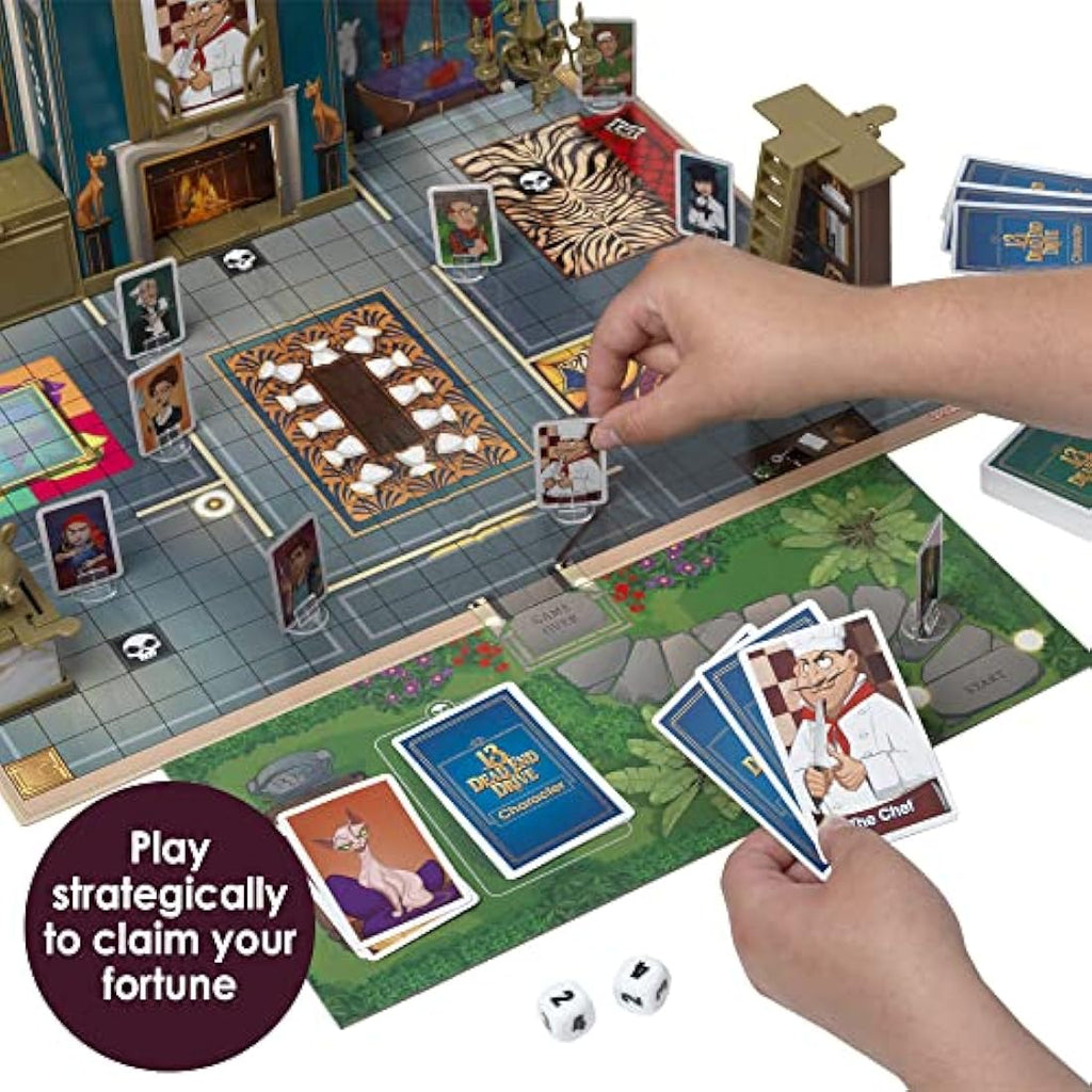 Ideal 13 Dead End Murder Mystery Mansion Board Game - 2-6 Players