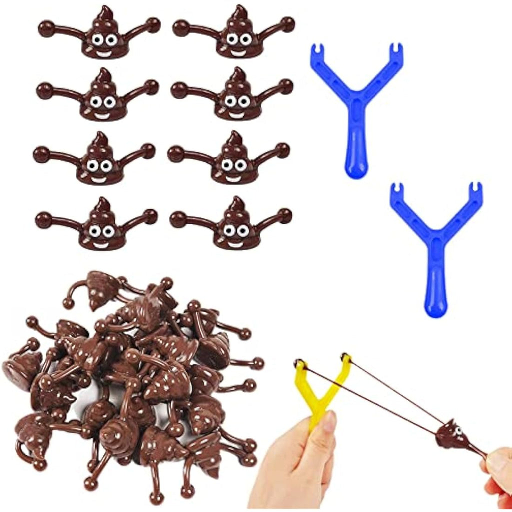 Jolof Store Poo Slingshot Toy Set – 12pc Funny Prank Squishy Toys for Kids