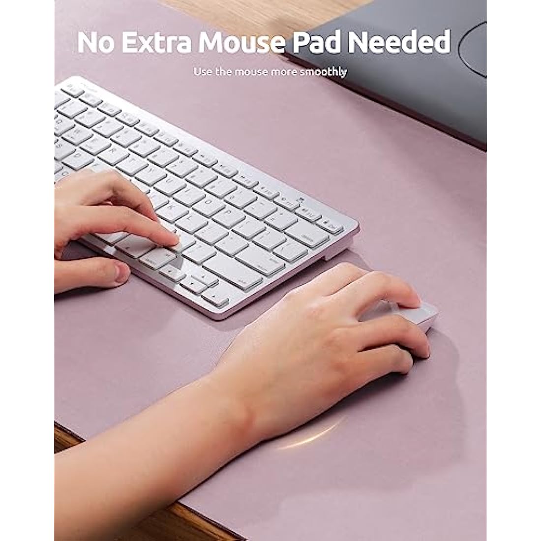 YSAGi Leather Desk Mat – Large Waterproof PU Mouse Pad, Grayish Lavendar