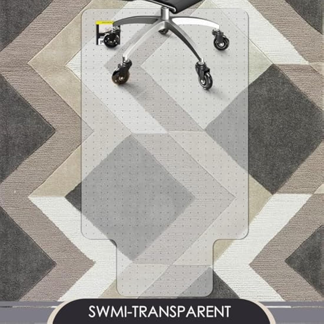 Kuyal Heavy Duty Office Chair Mat for Carpet | Clear 36" x 48" with Lip