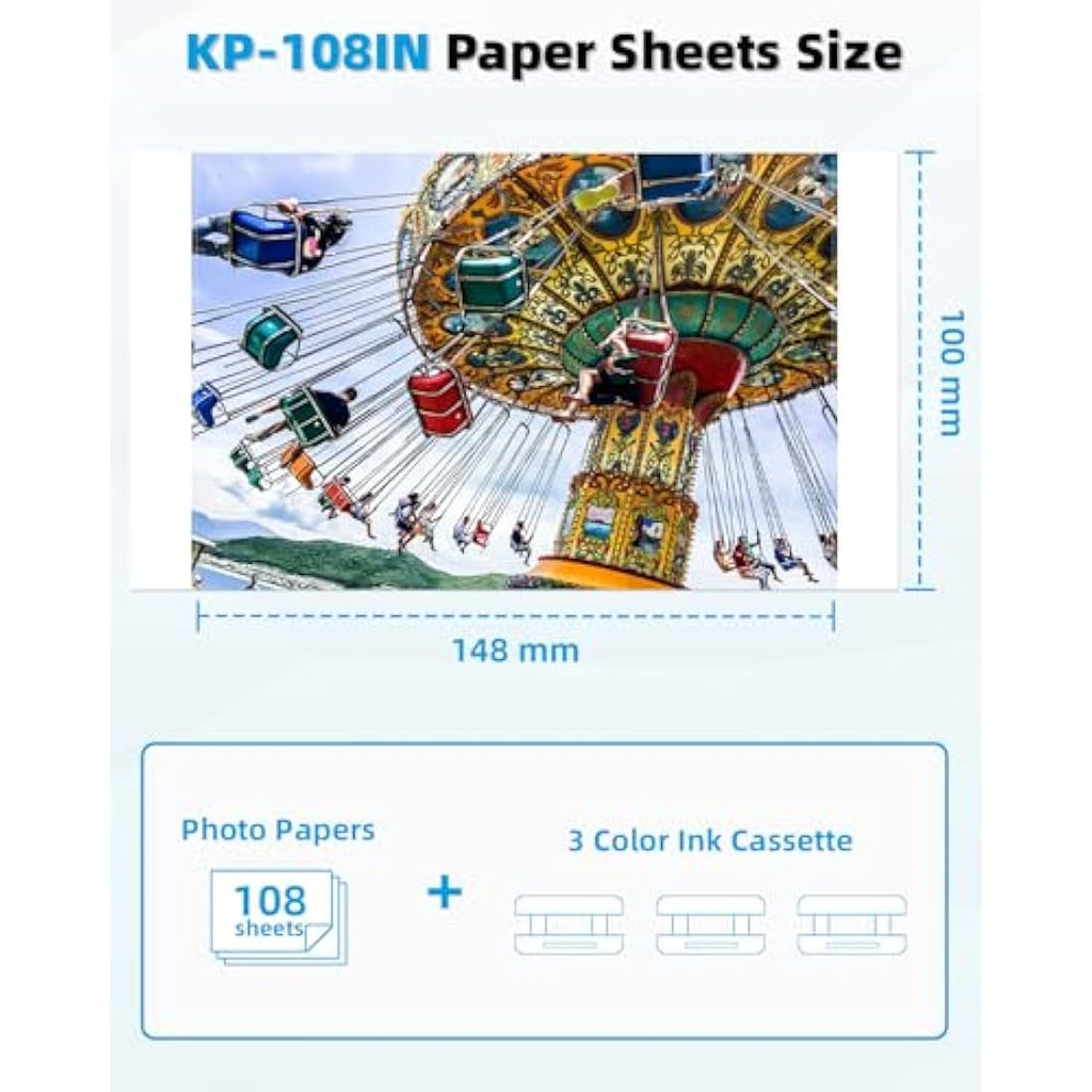 Airmall KP-108IN Ink and Photo Paper Set for Canon Selphy CP1500 CP1300