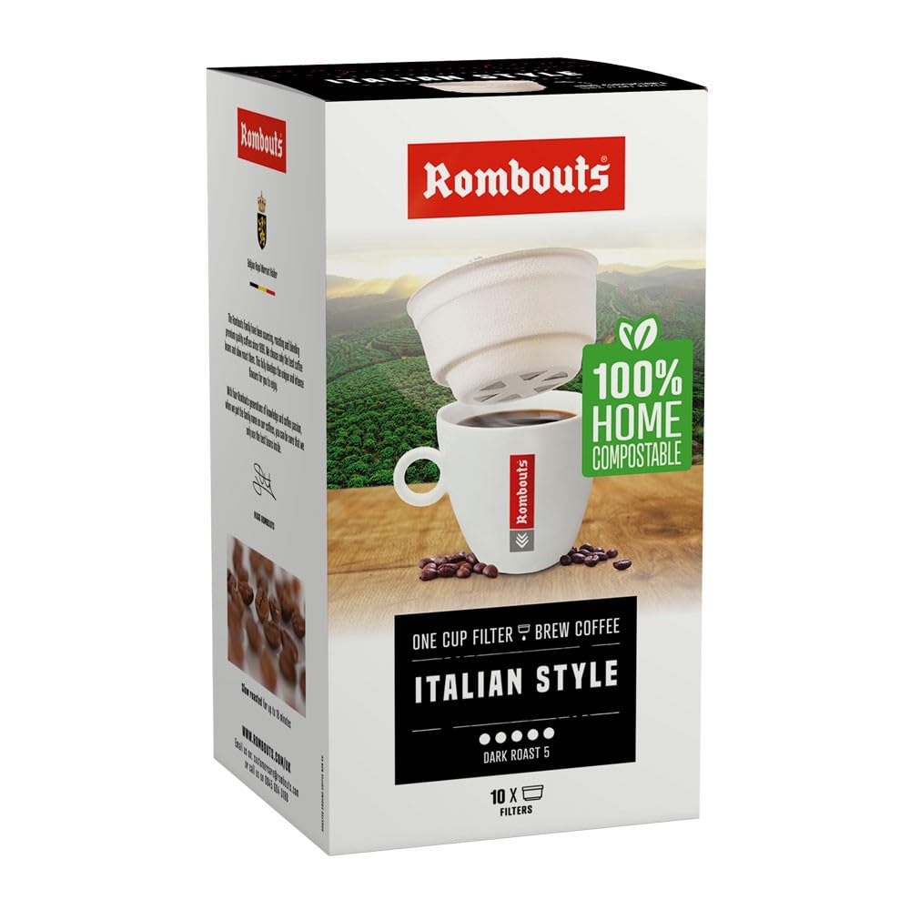 Rombouts Italian One Cup Coffee Filters - Single Serve Drip (8 Boxes)