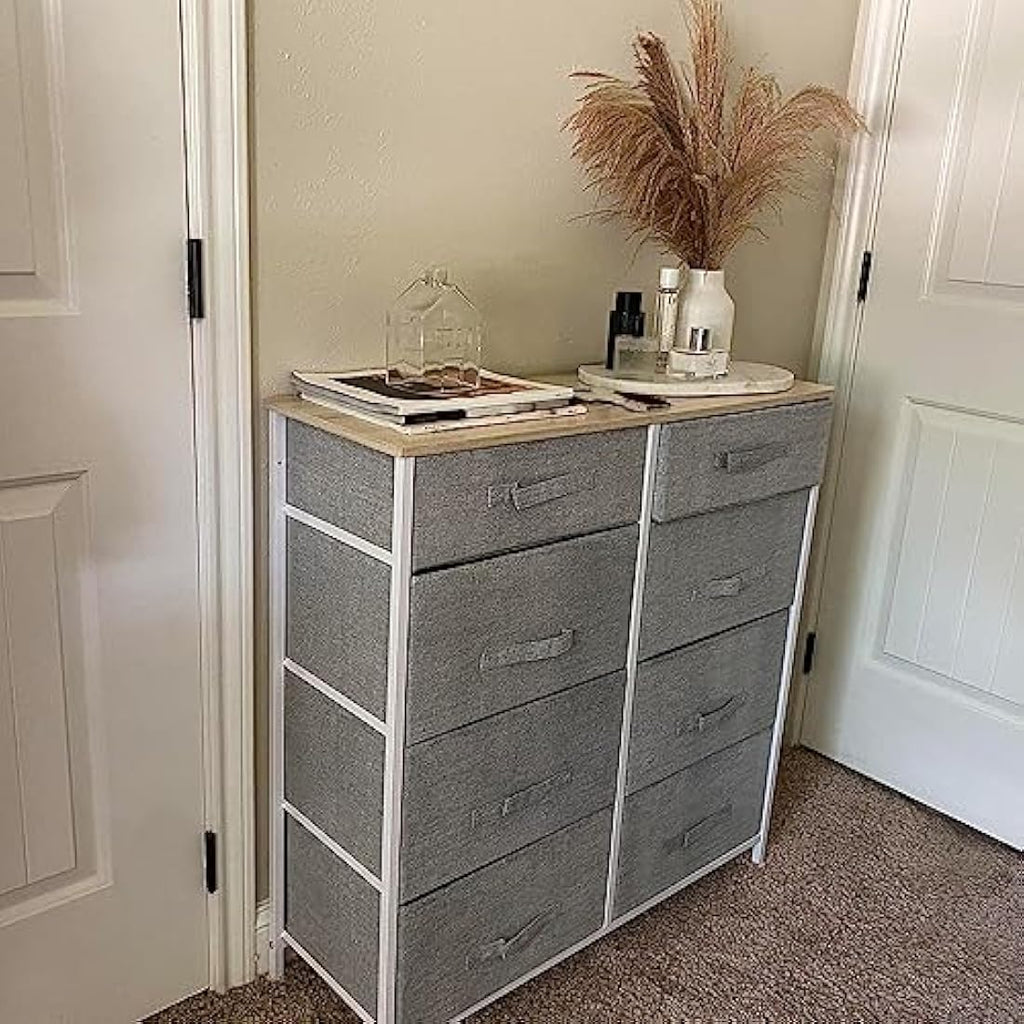 YITAHOME 8-Drawer Fabric Dresser | Storage Organizer with Wood Top