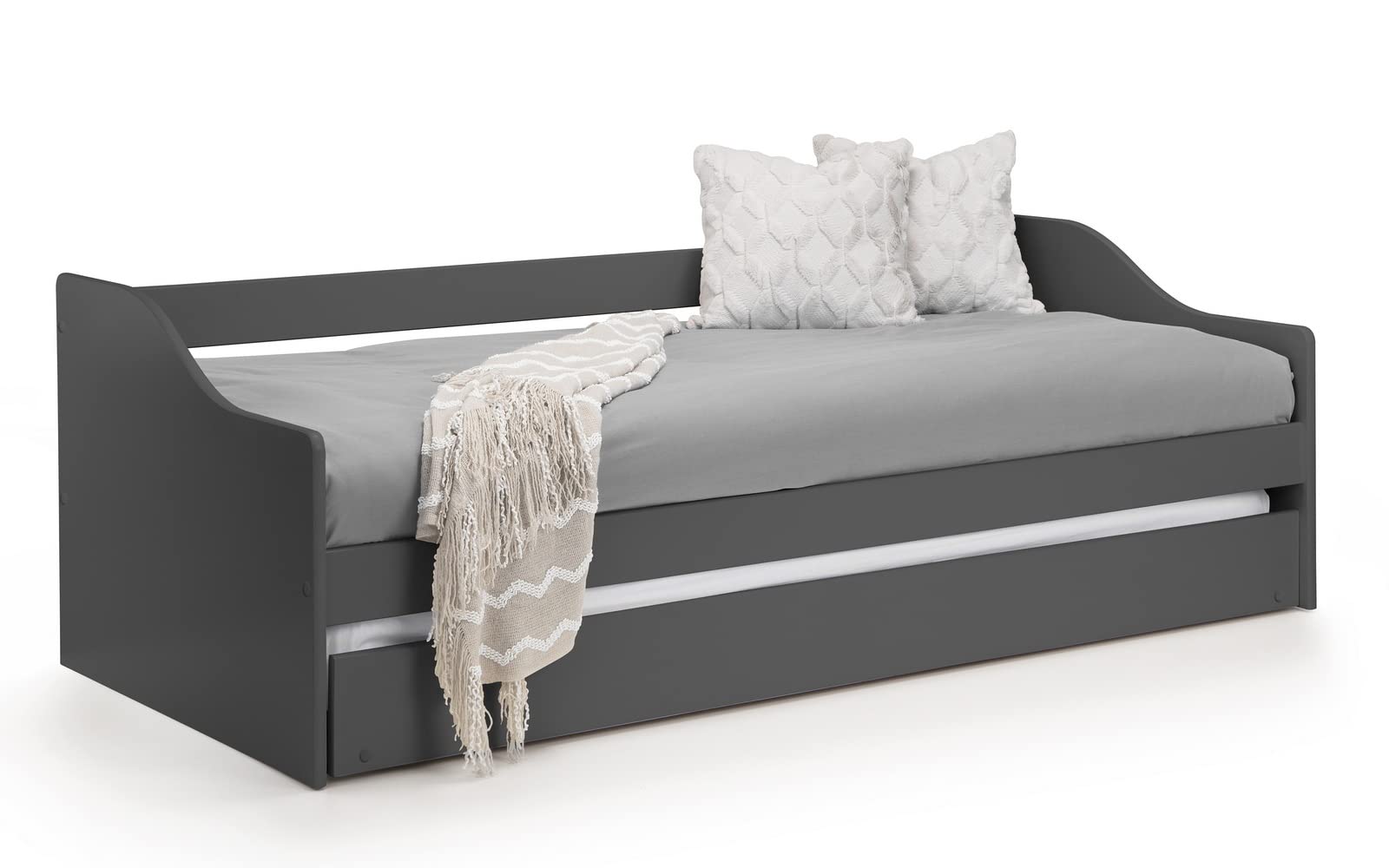 Julian Bowen Elba Daybed – Anthracite Guest Bed with Pull Out Underbed