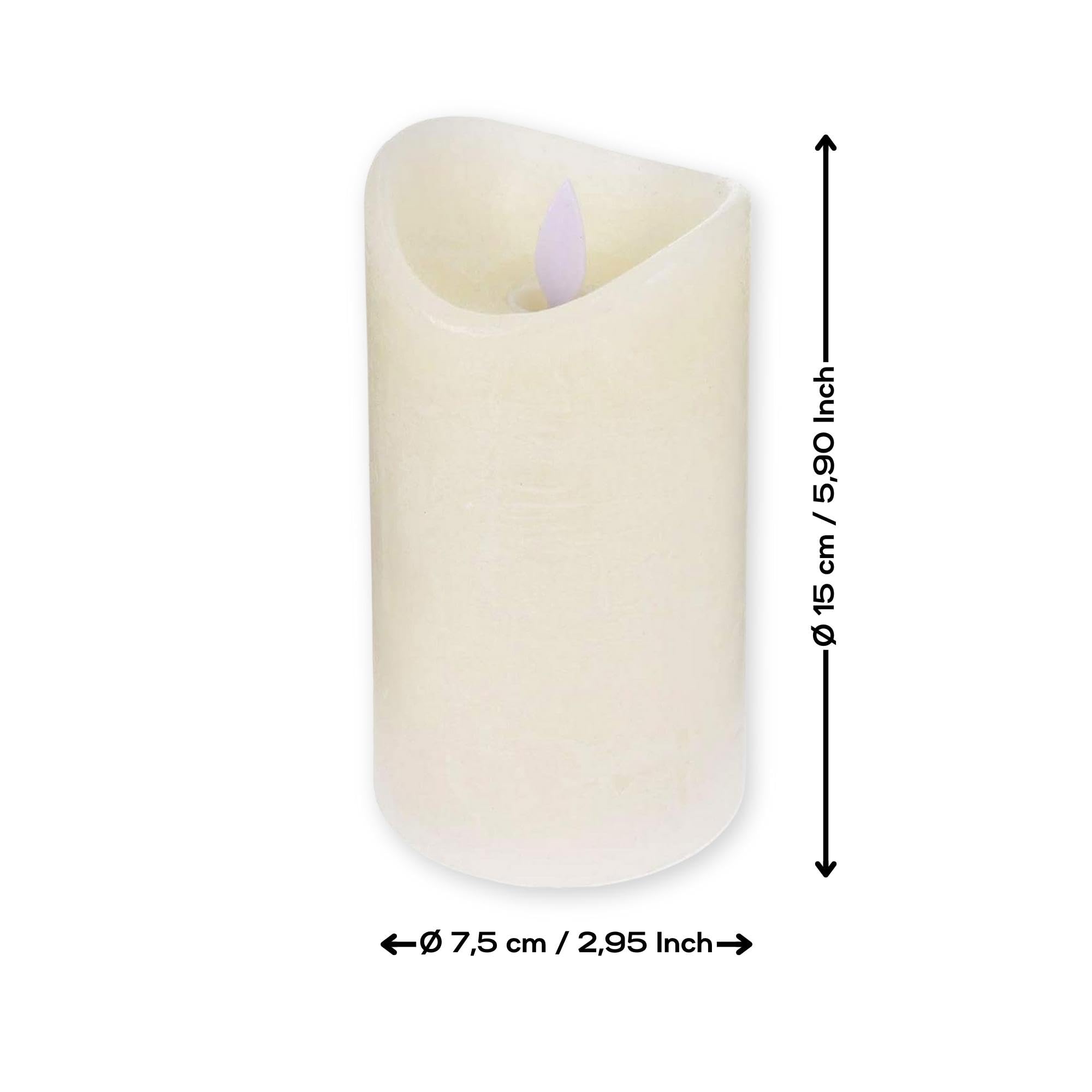 ToCi LED Candles – Set of 4 Real Wax Flameless Candles with Timer