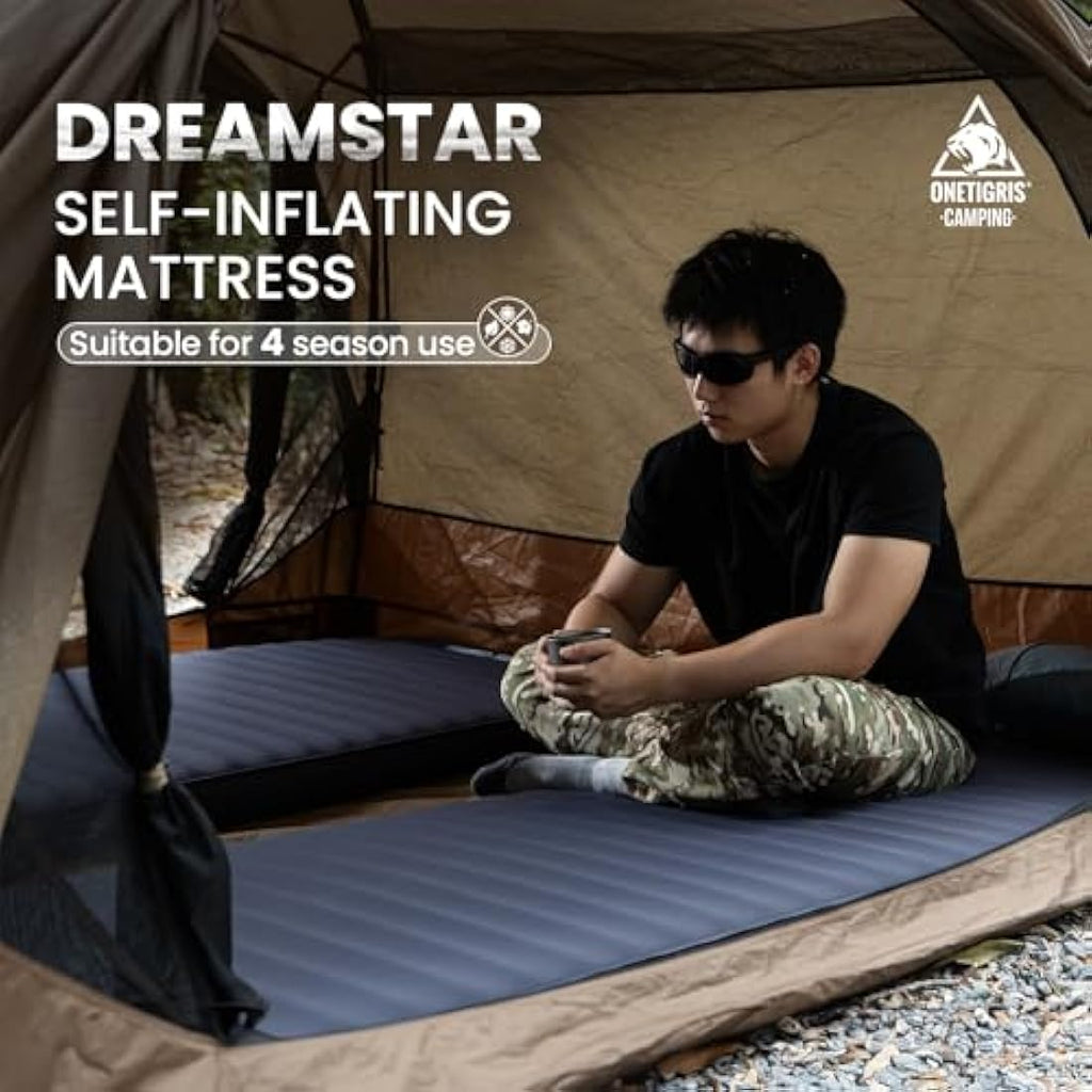 OneTigris Dreamstar Self-Inflating Sleeping Pad | 3" Foam Camping Mattress