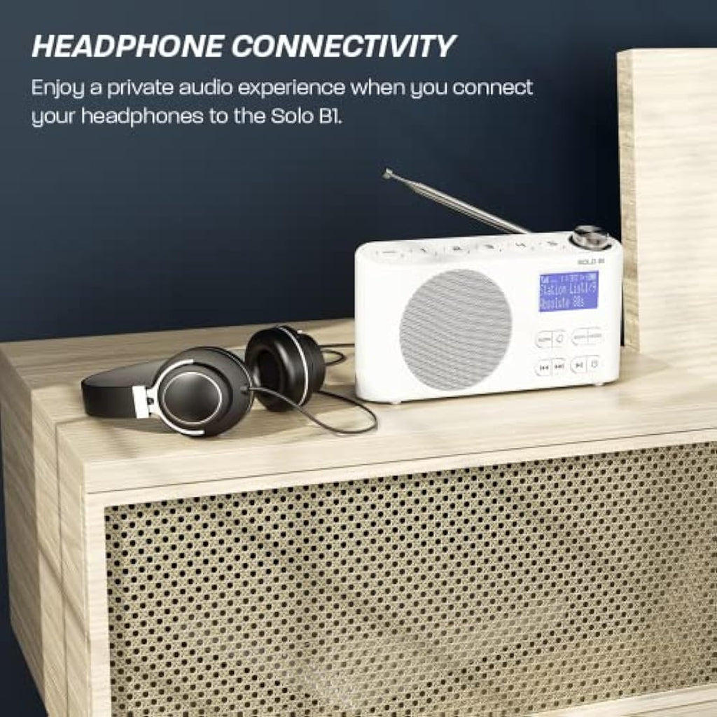Azatom Solo B1 Portable DAB/DAB+ & FM Digital Radio with Bluetooth – White