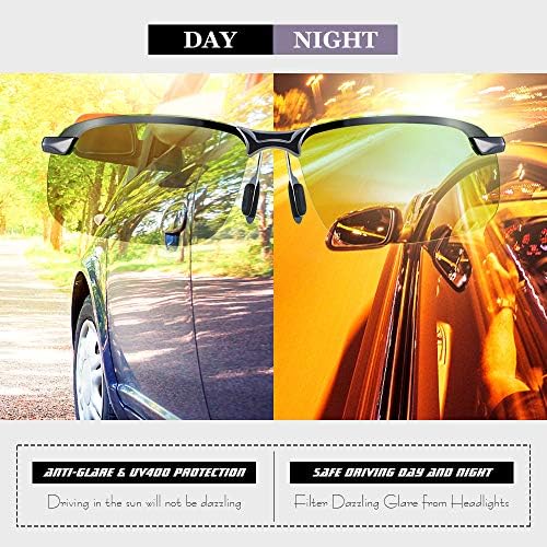 BLOOMOAK Day Night Driving Glasses – Polarized Anti-Glare Men's Eyewear