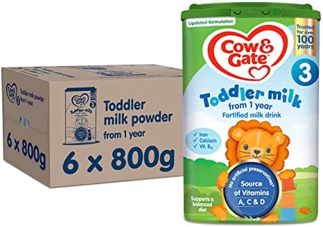 Cow & Gate 3 Toddler Milk Powder 1-2 Years, 800g (Pack of 6)