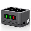 3-Slot Ring Battery Charger with LED Display & Type-C