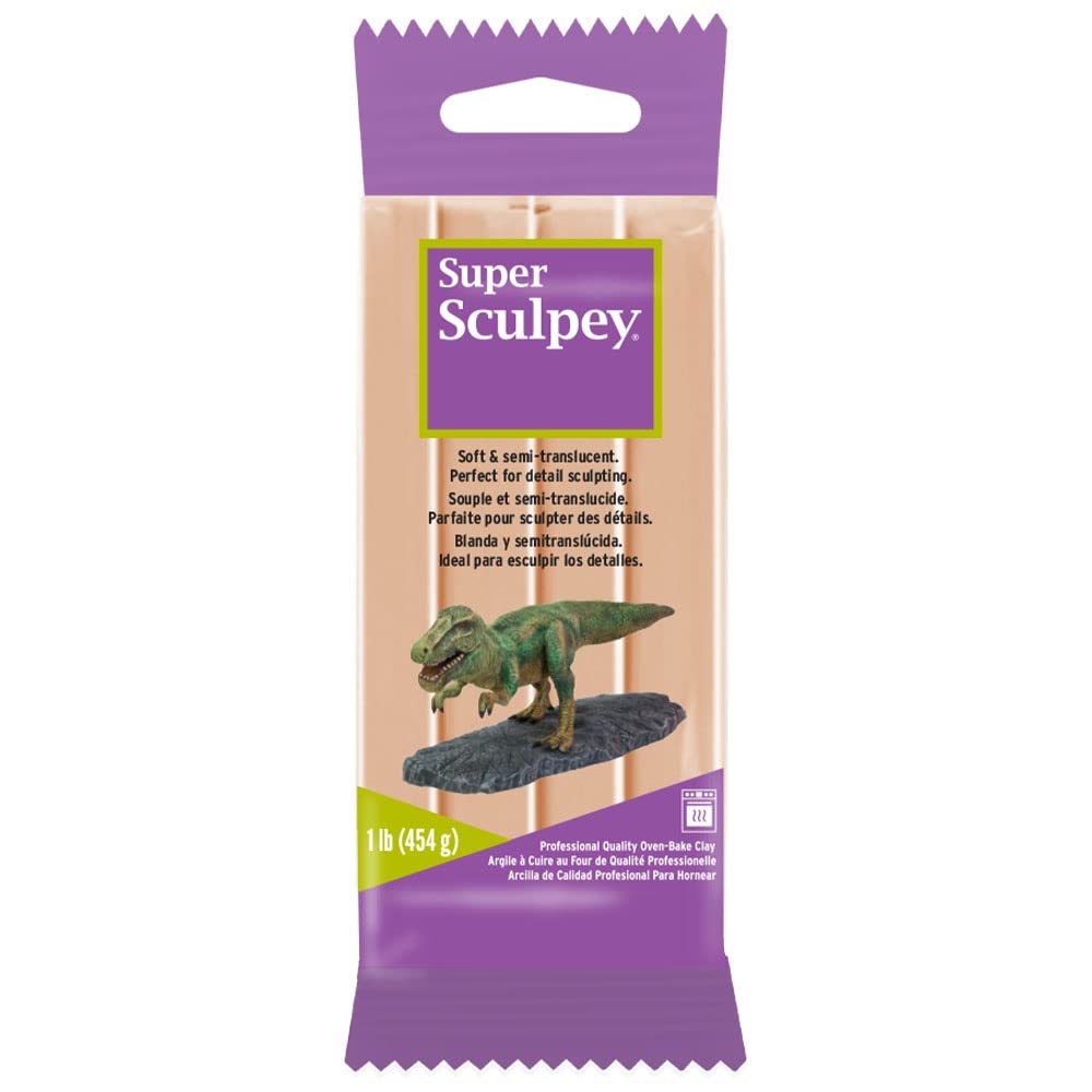 Super Sculpey Polymer Clay – 1 lb Beige Oven-Bake Modeling Clay