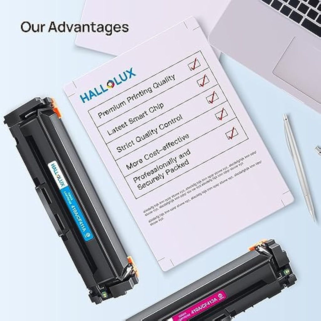 HALLOLUX 410A Compatible Toner Cartridges for HP LaserJet Pro | 4-Pack