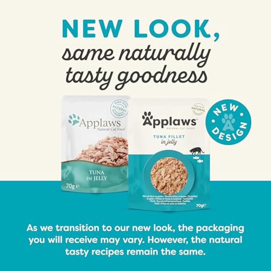 Applaws Natural Wet Cat Food – Tender Tuna in Jelly, 70g (Pack of 16)
