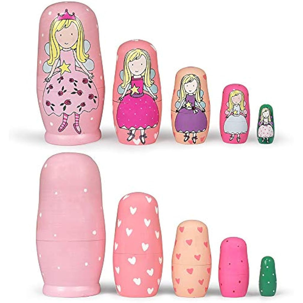 HYCLES Wooden Angel Nesting Dolls - Matryoshka Toys for Kids by