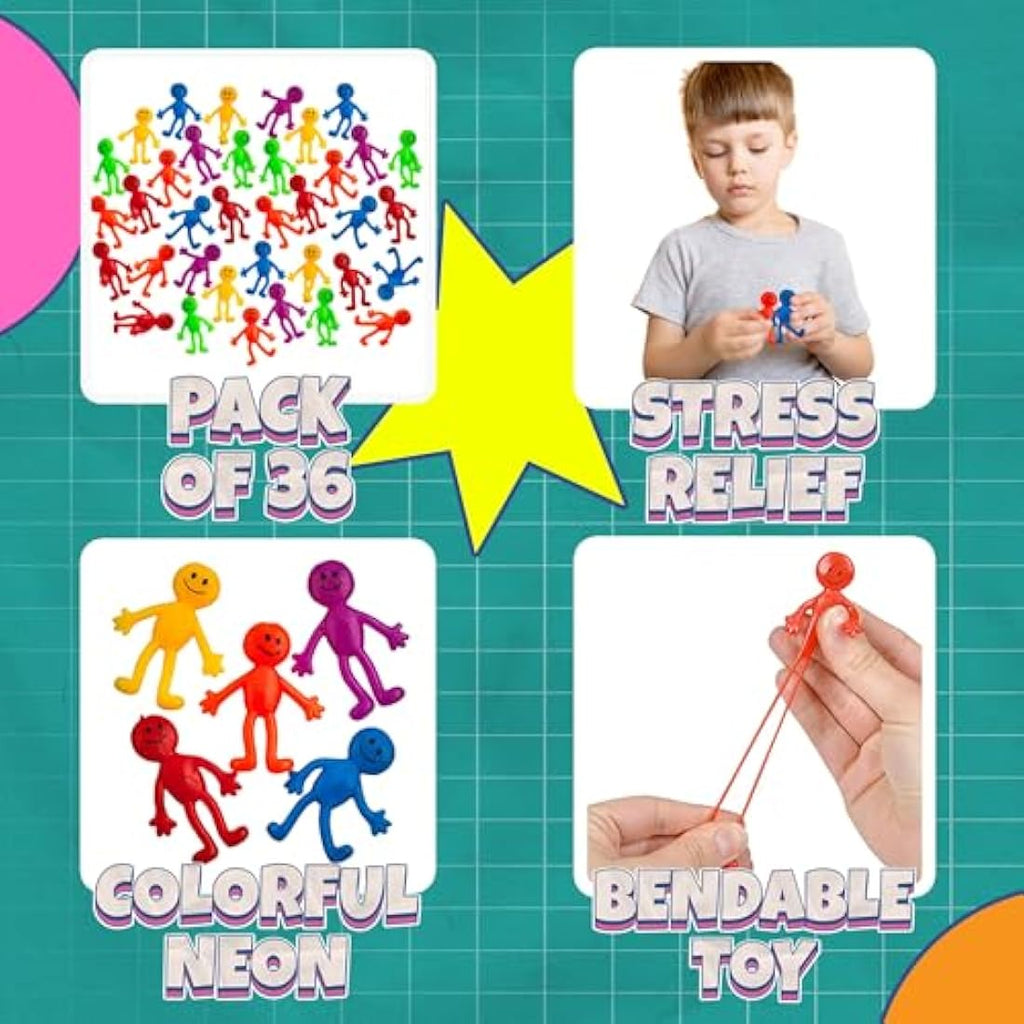 Bedwina Stretchy Sticky Men (36 Pack) – Sensory Fidget Party Favours