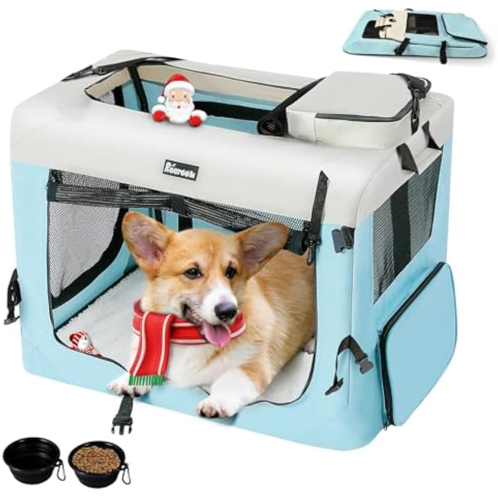 Reerooh Foldable Dog Carrier | Portable Soft Travel Crate with Steel Frame