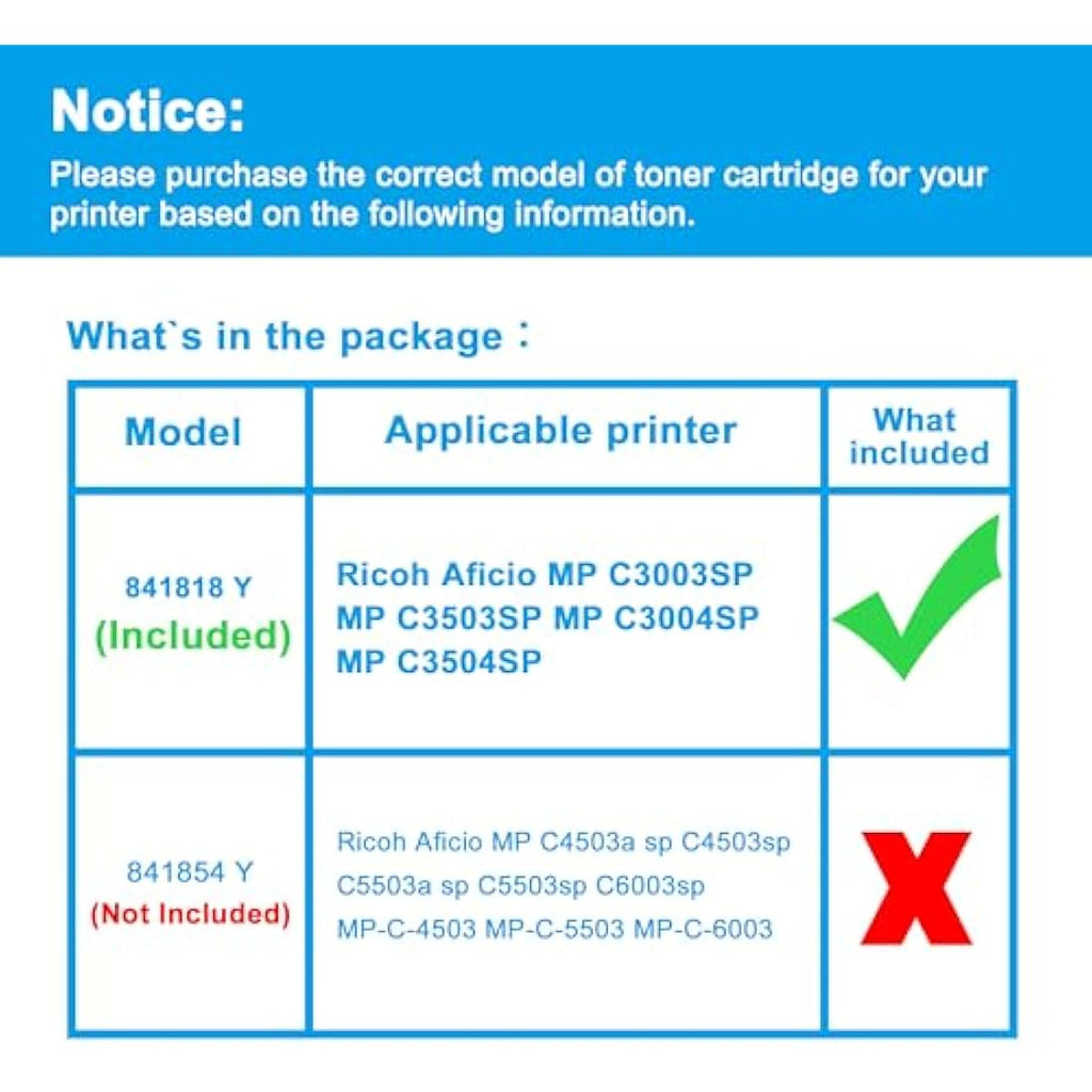 LCL Yellow Toner Cartridge for Ricoh Aficio MP C3003 C3503 C3004 C3504