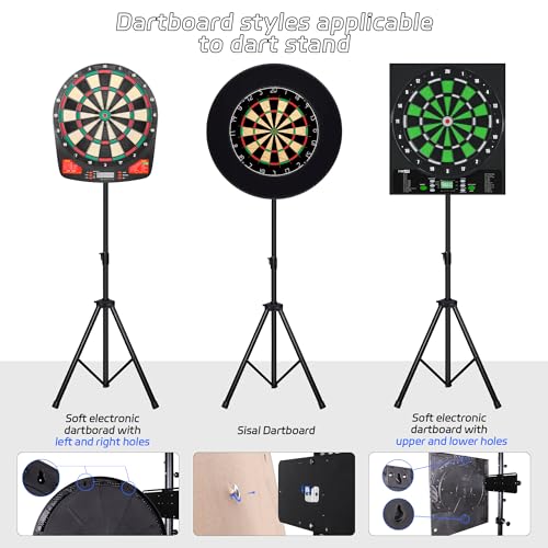CyeeLife Dartboard Stand – Portable Tripod with Adjustable Height, Black