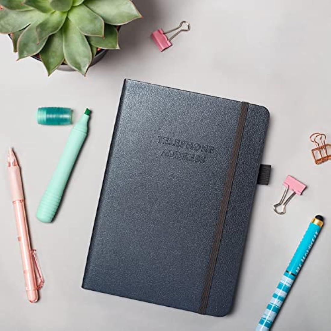 Address Book with Alphabetical Tabs - Mystic Grey Planner